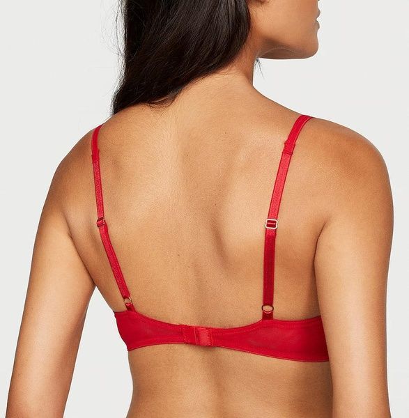 Бюстгальтер Victoria's Secret Smooth Logo Embroidery Lightly Lined Balconette Bra красный 3j2-ya1-ljs фото