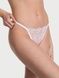 Трусики-стрінги мереживні з подвійними резинками Victoria's Secret Eyelet Mesh Strappy String Thong Panty білі 78d-kjd-yjc фото 1