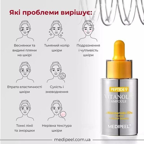 Сироватка для обличчя з комплексом вітанолу Medi-Peel Peptide 9 Vitanol Ampoule Pro, 30 мл 043-9ca фото