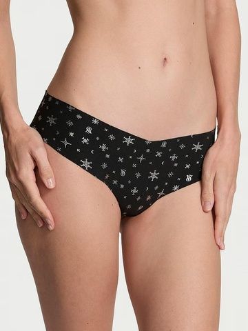 Трусики-стринги женские бесшовные Victoria's Secret No-Show Thong Panty черные 0e1-90d-w92 фото