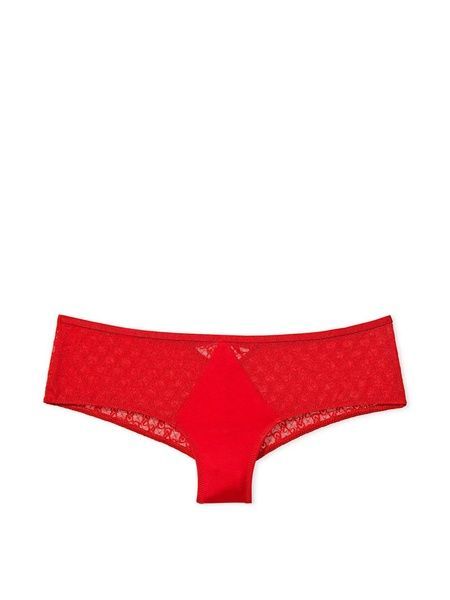 Трусики-чіки жіночі люксові Victoria's Secret Icon Lace Cheeky Panty червоні b2a-mge-bwr фото