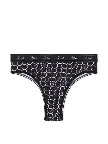 Трусики-бразилиана женские PINK Victoria's Secret Logo Cotton Brazilian Panty черные 0i0-91a-hy6 фото