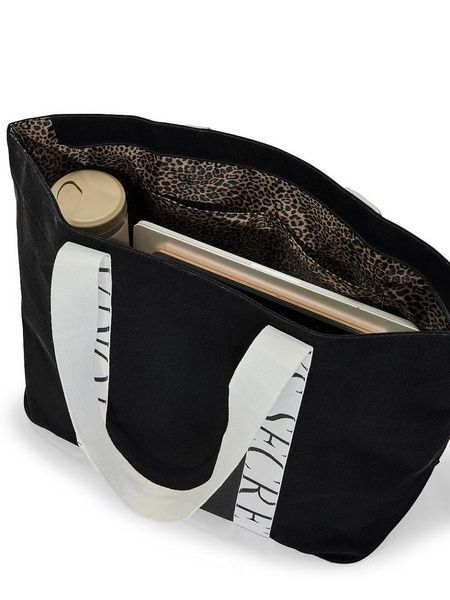 Сумка чорна Victoria's Secret Canvas Tote Bag 27247271 фото