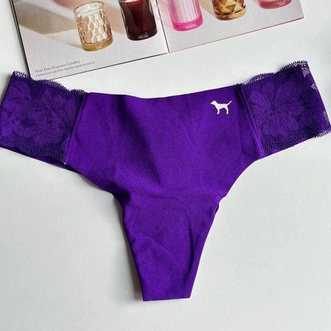 Трусики-стринги женские бесшовные PINK Victoria's Secret No-Show Thong Panty фиолетовые 0zz-dk9-15z фото