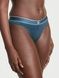 Трусики-стрінги жіночі бавовняні з лого Victoria's Secret Logo Cotton Thong Panty морська хвиля eky-4lm-pso фото 1