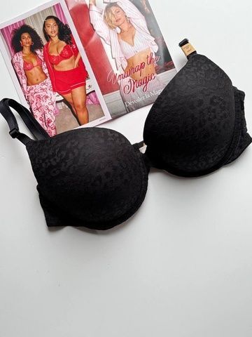 Бюстгальтер с пуш-ап PINK Victoria's Secret Push-Up Bra черный e1y-4hs-uxa фото