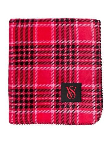 Плед красный в клетку Victoria's Secret Cozy Plush Blanket 114-004 фото
