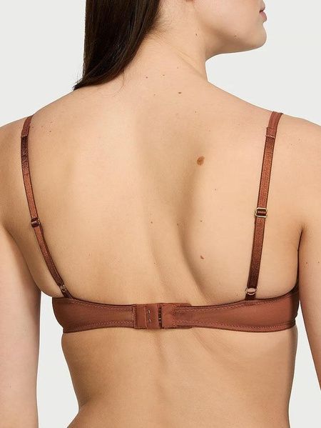 Бюстгальтер Victoria's Secret Smooth Logo Embroidery Lightly Lined Balconette Bra коричневый 717-e0b-nzn фото