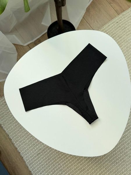 Трусики-стринги женские бесшовные Victoria's Secret No-Show Thong Panty черные  rvw-ex0-v02 фото