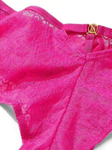 Трусики-чики женские люксовые Victoria's Secret Icon Lace Cheeky Panty фуксия f2r-bnd-rvv фото