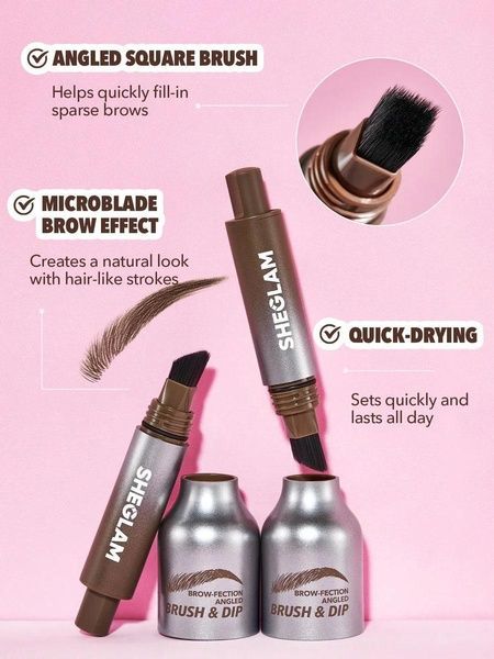 Маркер-помадка для брів Sheglam Brow-Fection Angled Brush & Dip Chocolate 1.2 мл 9c1-704 фото