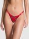 Трусики-стринги женские хлопковые PINK Victoria's Secret Logo Cotton Shine Micro Thong красные tel-x78-uhw фото 1