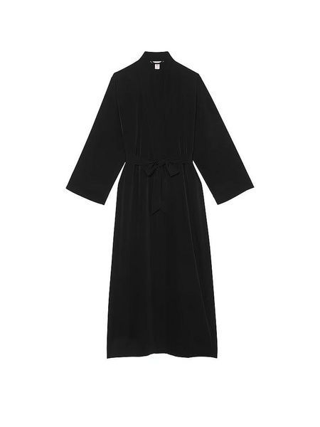 Халат чорний Victoria's Secret Luxe Crepe Long Robe XS/S cdk-t30-pof фото
