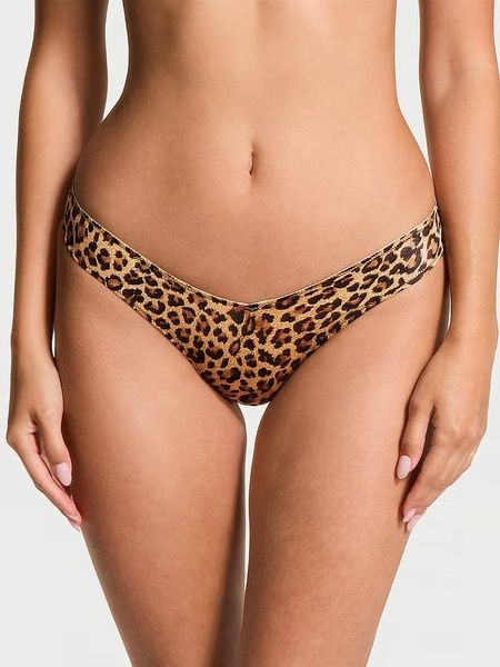 Трусики-стринги женские люксовые Victoria's Secret Strappy Back High-Leg Thong Panty леопардовые cvc-vx4-1jb фото