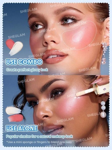 Подарунковий набір рідкі рум'яна+хайлайтер Sheglam Festive Glow Gift Set-Love Cake & Vanilla Frost 82a-86i фото