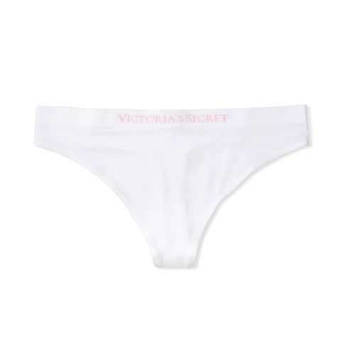 Трусики-стринги женские с микрофибры Victoria's Secret Seamless Thong Panty белые pre-o2x-rco фото