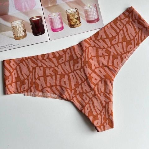 Трусики-стринги женские бесшовные Victoria's Secret No-Show Thong Panty коричневые if4-w3c-hus фото