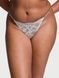 Трусики-стринги женские люксовые кружевные Victoria's Secret Lace Adjustable V-String Panty серые 96f-wh2-ms8 фото 1