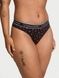 Трусики-стринги женские хлопковые Victoria's Secret Logo Cotton Thong Panty черные s9k-jp1-s5l фото 3