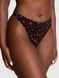 Трусики-стринги женские хлопковые PINK Victoria's Secret Logo Cotton High-Leg Thong черные 1jv-eo3-pvb фото 1