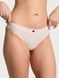 Трусики-стрінги жіночі бавовняні з логотипом Victoria's Secret Logo Cotton Thong Panty бежеві qwk-pt6-99p фото 1