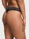 Трусики-стринги женские хлопковые Victoria's Secret Logo Cotton Thong Panty черные s9k-jp1-s5l фото 2