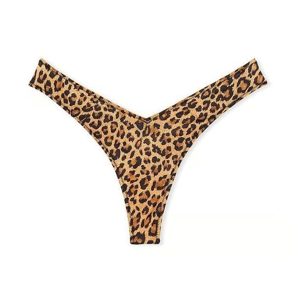 Трусики-стринги женские люксовые Victoria's Secret Strappy Back High-Leg Thong Panty леопардовые cvc-vx4-1jb фото