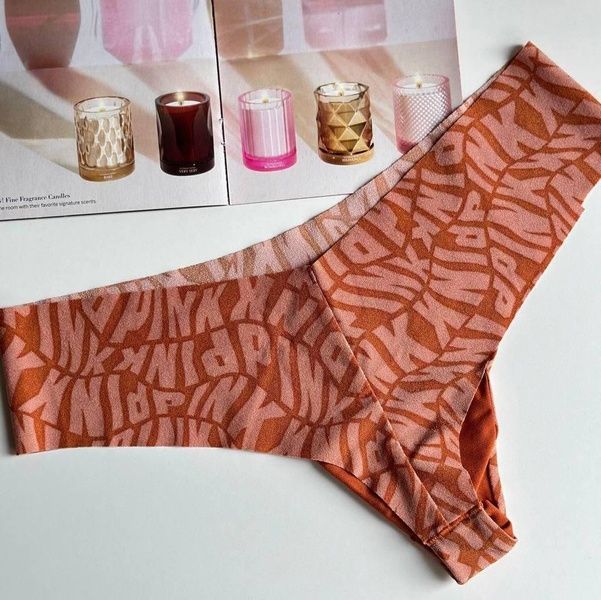 Трусики-стринги женские бесшовные Victoria's Secret No-Show Thong Panty коричневые if4-w3c-hus фото