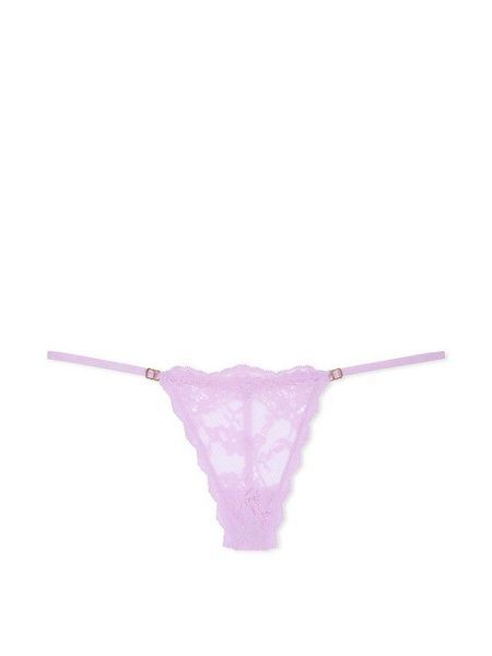 Трусики-стринги женские люксовые кружевные Victoria's Secret Lace Adjustable V-String Panty сиреневые zyr-084-39z фото
