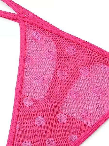 Трусики-стрінги жіночі PINK Victoria's Secret Dot Mesh Thong Panty рожеві 3ge-fbz-1uj фото