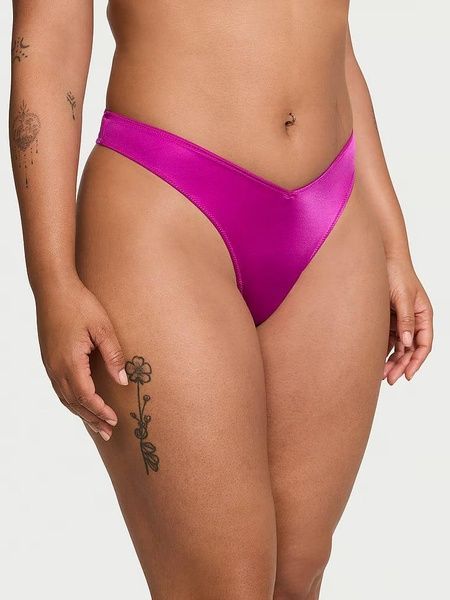 Трусики-стринги женские люксовые Victoria's Secret Strappy Back High-Leg Thong Panty фуксия goo-jdn-6jh фото