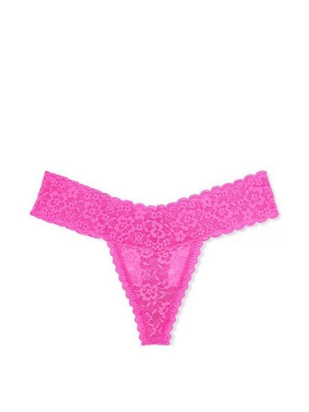 Трусики-стрінги жіночі мереживні Victoria's Secret Lacie Rose Valentine Thong Panty рожеві bqb-tkz-dm4 фото