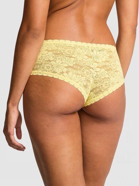 Трусики-чики женские кружевные PINK Victoria's Secret Wink Strappy Cheeky Panty желтые 2oy-y7g-gql фото