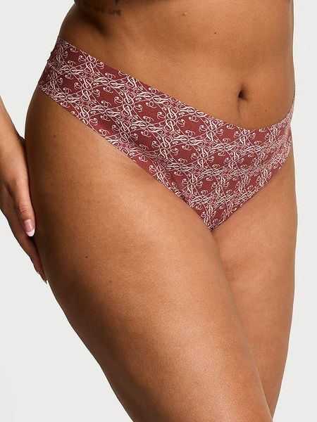 Трусики-стринги женские бесшовные Victoria's Secret No-Show Thong Panty коричневые u3y-lxt-hzi фото