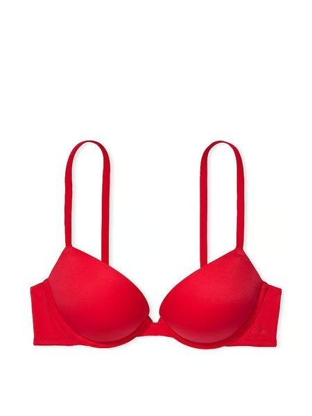 Бюстгальтер с двойным пуш-ап PINK Victoria's Secret Wear Everywhere Super Push-Up Bra красный r9z-ogq-aox фото