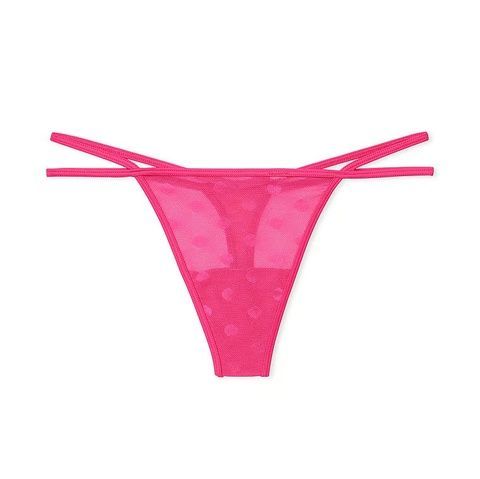 Трусики-стринги женские PINK Victoria's Secret Dot Mesh Thong Panty розовые 3ge-fbz-1uj фото