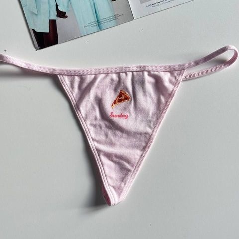 Трусики-стринги женские хлопковые Victoria's Secret Thong Panty пудровые iiw-trl-tni фото
