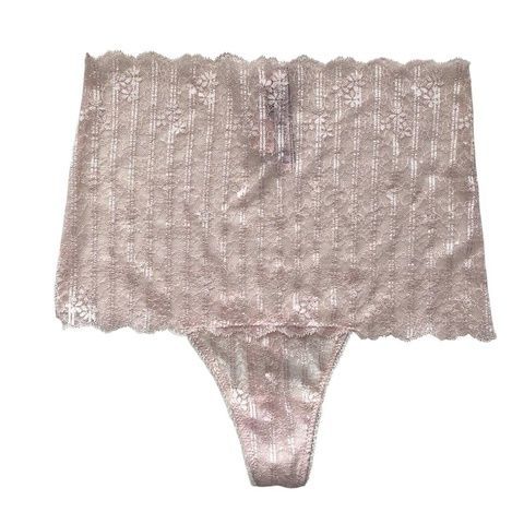 Трусики-стринги люксовые кружевные Victoria's Secret пудровые g4g-bb6-9fi фото