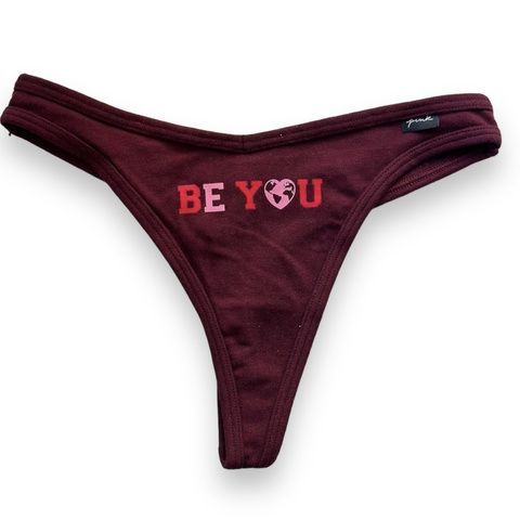 Трусики-стринги женские PINK Victoria's Secret бордовые, Трусики-стринги 800-560 фото
