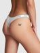Трусики-стринги женские хлопковые PINK Victoria's Secret Logo Cotton High-Leg Thong серые 3lt-tkg-x5q фото 1