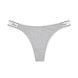 Трусики-стринги женские хлопковые PINK Victoria's Secret Logo Cotton High-Leg Thong серые 3lt-tkg-x5q фото 3