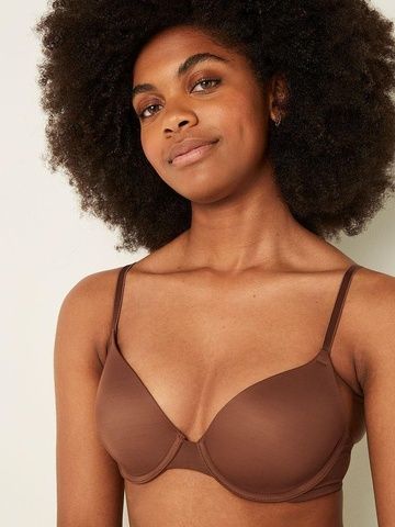 Бюстгальтер с пуш-ап PINK Victoria's Secret Wear Everywhere Push-Up Bra коричневый nzr-pa0-ldq фото