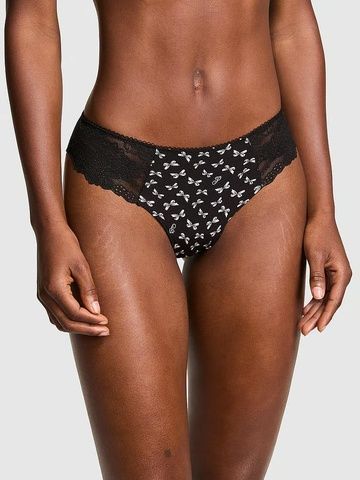 Трусики-стринги женские бесшовные PINK Victoria's Secret No-Show Thong Panty черные cvz-vz2-zj4 фото