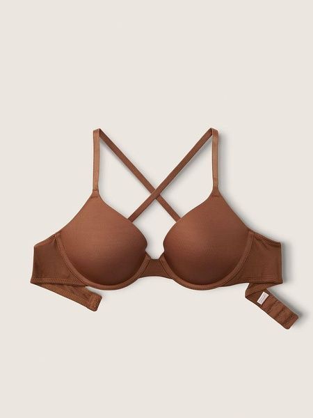 Бюстгальтер з пуш-ап PINK Victoria's Secret Wear Everywhere Push-Up Bra коричневий nzr-pa0-ldq фото
