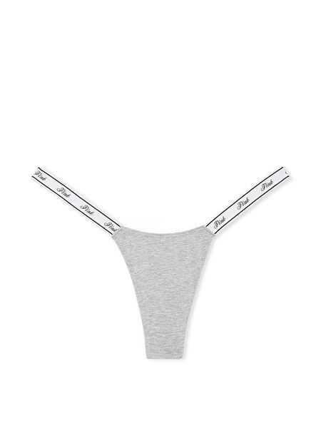 Трусики-стринги женские хлопковые PINK Victoria's Secret Logo Cotton Shine Micro Thong красные qlo-900-fmk фото