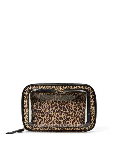 Косметичка 3 в 1 леопардова Victoria's Secret 3-Piece Makeup Bag 27107847 фото