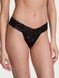 Трусики-стринги женские кружевные Victoria's Secret Lace Thong Panty черные vjb-tzk-1gg фото 1