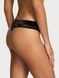 Трусики-стринги жіночі бавовняні з логотипом Victoria's Secret Logo Cotton Shine Patch Thong Panty чорні wby-uo7-2d1 фото 2