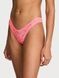 Трусики-стринги женские кружевные Victoria's Secret Lace Ultra-Mini Scoop Thong Panty персиковые  dgz-bhq-oft фото 1
