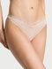 Трусики-стринги хлопковые Victoria's Secret Stretch Cotton High-Leg Scoop Thong Panty бежевые 3gq-wdg-uwa фото 1
